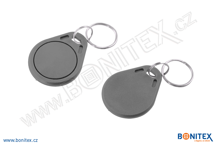 Klíčenka-ABS-40x32-tl.4,2mm-s RFID-13,56 MHz-šedá-botinex