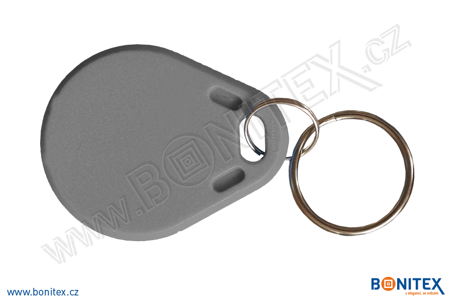 Klíčenka-ABS-40x32-tl.4,2mm-s RFID-13,56 MHz-šedá-botinex