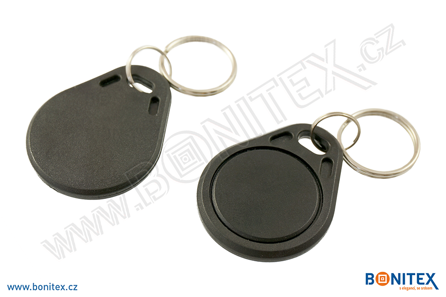 Klíčenka-ABS-40x32-tl.4,2mm-s RFID-13,56 MHz-černá-botinex