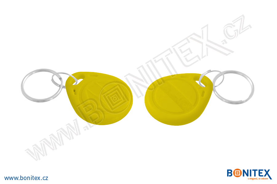 Klíčenka-ABS-35x28-tl.6mm-s RFID-13,56 MHz-žlutá-botinex