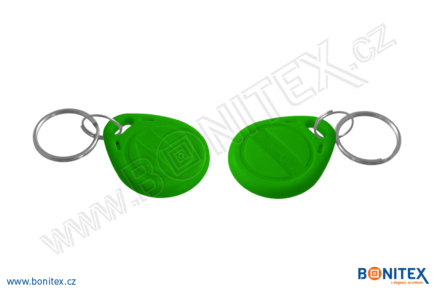 Klíčenka-ABS-35x28-tl.6mm-s RFID-13,56 MHz-zelená-botinex