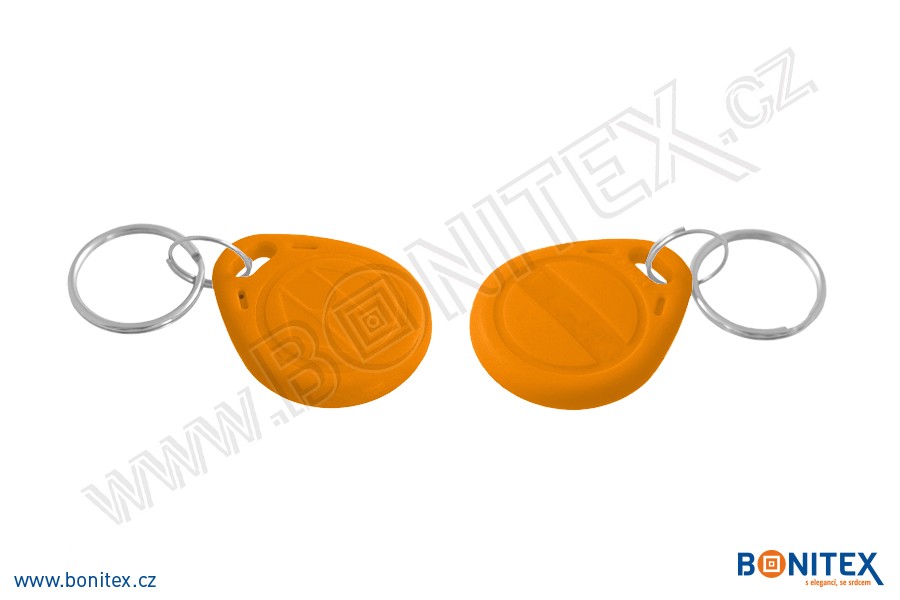 Klíčenka-ABS-35x28-tl.6mm-s RFID-13,56 MHz-oranžová-botinex