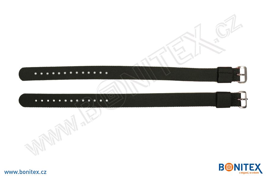 Náramek-nylon-INA55-samostatná nylonová páska,255-265x16mm,kov.spona 1-černá-botinex