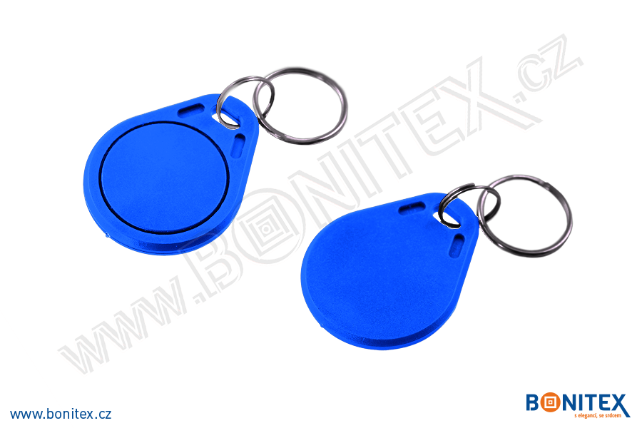 Klíčenka-ABS-40x32-tl.4,2mm-s RFID-125 kHz-modrá,tm.-botinex