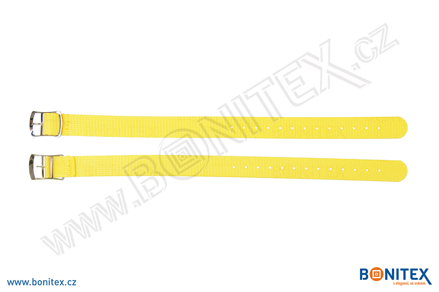 Náramek-nylon-INA55-samostatná nylonová páska,255-265x15mm,kov.spona 2-žlutá-botinex