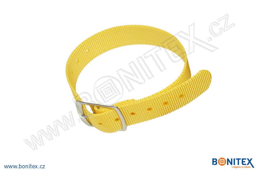 Samostatná nylonová páska pro náramek INA55, 255-265x15mm, kovová spona 2, žlutá-botinex