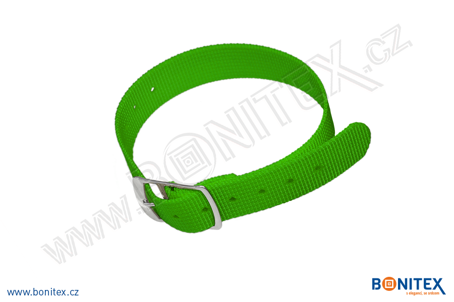 Samostatná nylonová páska pro náramek INA55, 255-265x15mm, kovová spona 2, tmavě zelená-botinex