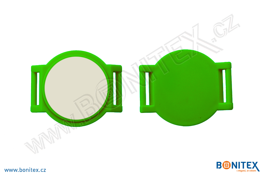 Náramek-nylon-INA55-samostatné tělo s čipem-s RFID-13,56 MHz-zelený/bílý střed-botinex