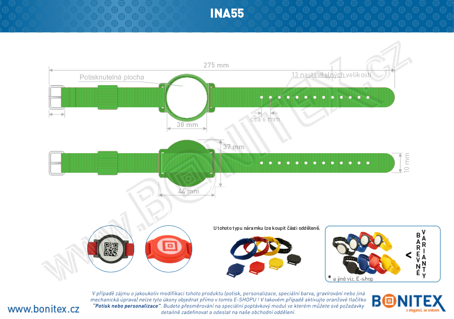Náramek-nylon-255-265x16mm,kov.spona 1-s RFID-13,56 MHz-zelený/č.zeleno-bílý-botinex