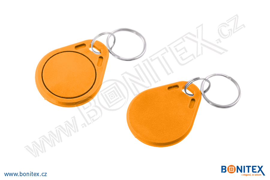 Klíčenka-ABS-40x32-tl.4,2mm-s RFID-13,56 MHz-oranžová-botinex