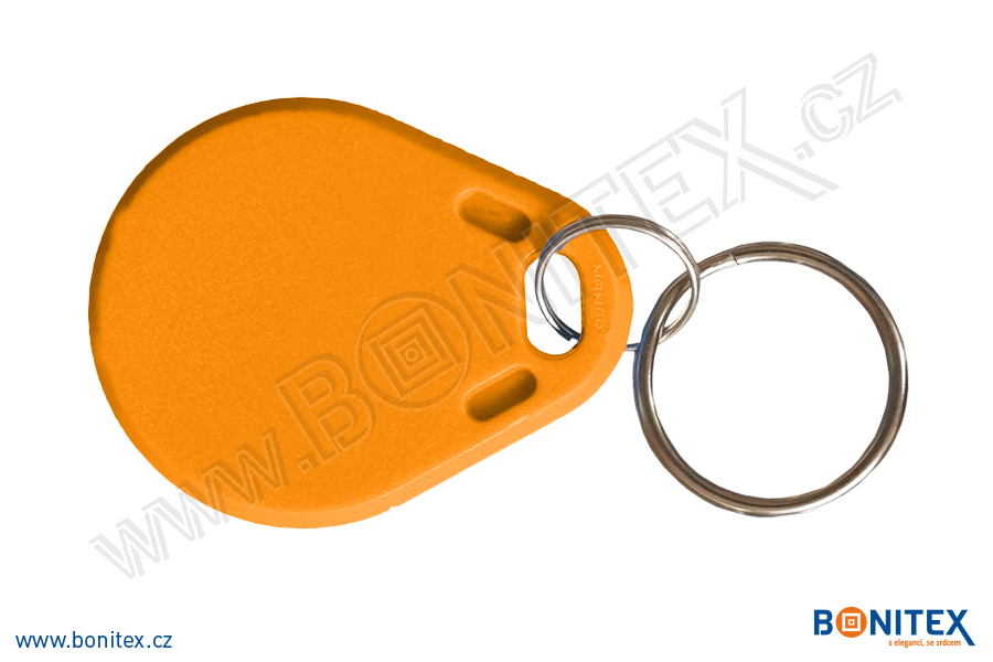 Klíčenka-ABS-40x32-tl.4,2mm-s RFID-13,56 MHz-oranžová-botinex