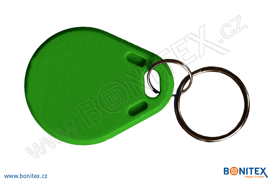 Klíčenka-ABS-40x32-tl.4,2mm-s RFID-13,56 MHz-zelená, tm.-botinex