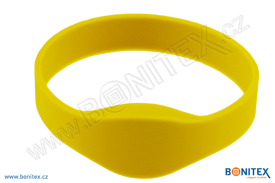 Náramek-silikon-kruh,pr.65mm-s RFID-13,56 MHz-žlutý-botinex