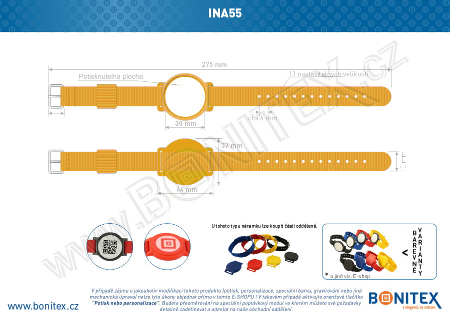 Náramek-nylon-255-265x16mm,kov.spona 1-s RFID-13,56 MHz-oranžový/č.oranžovo-bílý-botinex