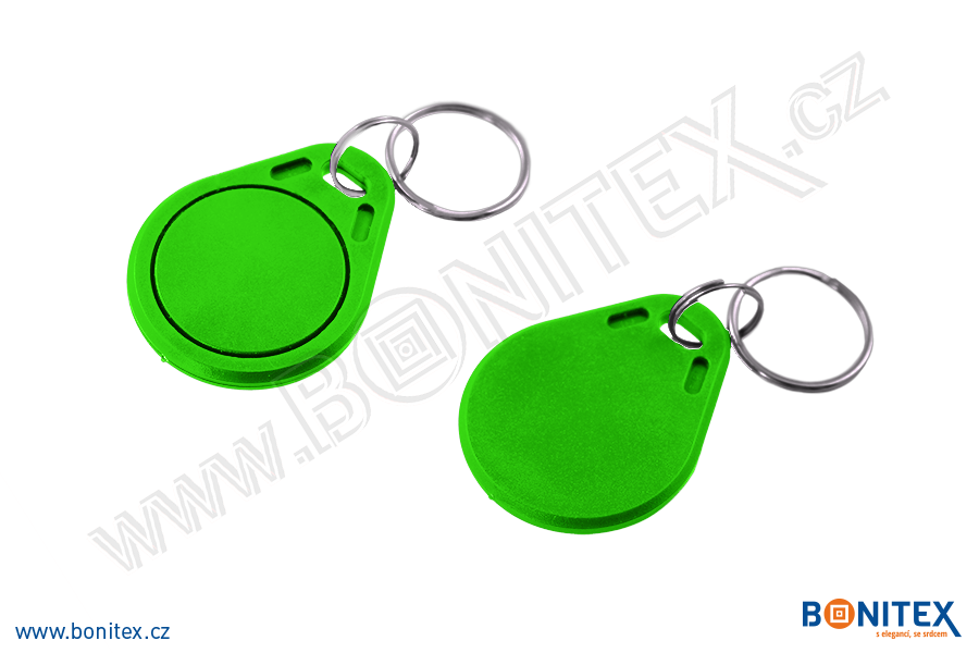 Klíčenka-ABS-40x32-tl.4,2mm-s RFID-13,56 MHz-zelená-botinex