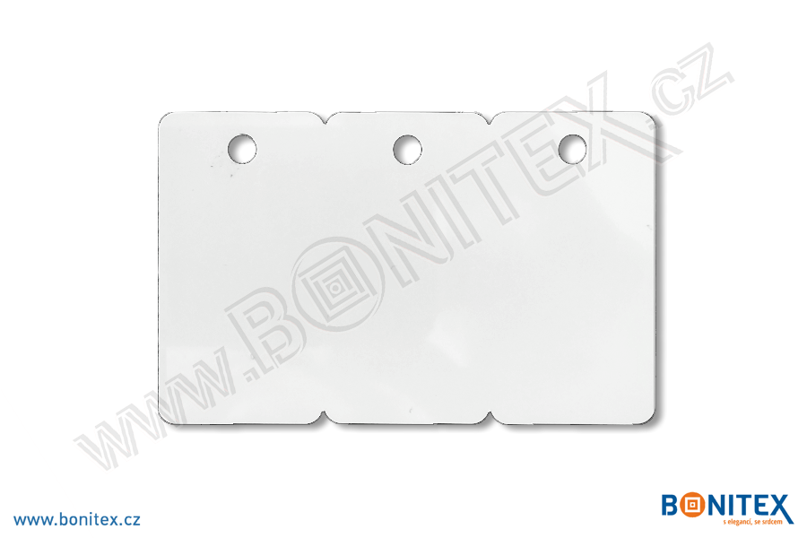 Karta atyp-CR80/3 klíčenky-plastové-PVC-tl.0,82mm-s 3x RFID-125 kHz-laminace lesk-bílá-botinex