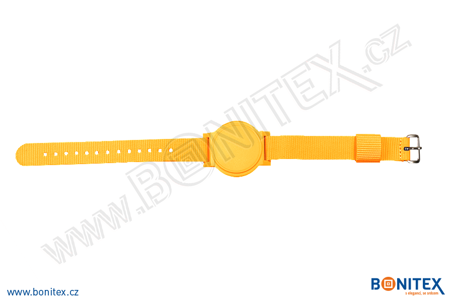 Náramek-nylon-255-265x16mm,kov.spona 1-s RFID-13,56 MHz-oranžový/č.oranžový-botinex