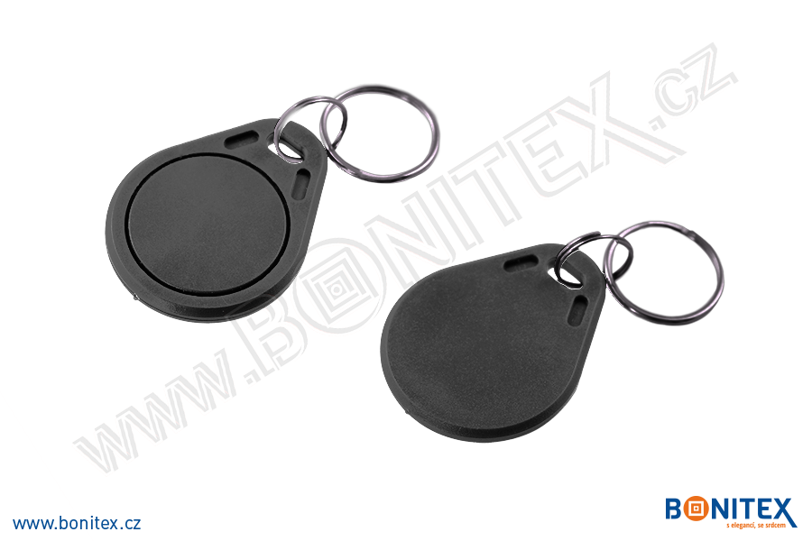 Klíčenka-ABS-40x32-tl.4,2mm-s RFID-13,56 MHz-černá-botinex