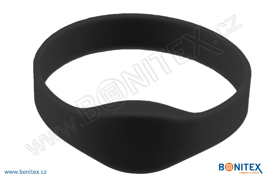 Náramek-silikon-kruh,pr.74mm-s RFID-13,56 MHz-černý (SO-21)-botinex