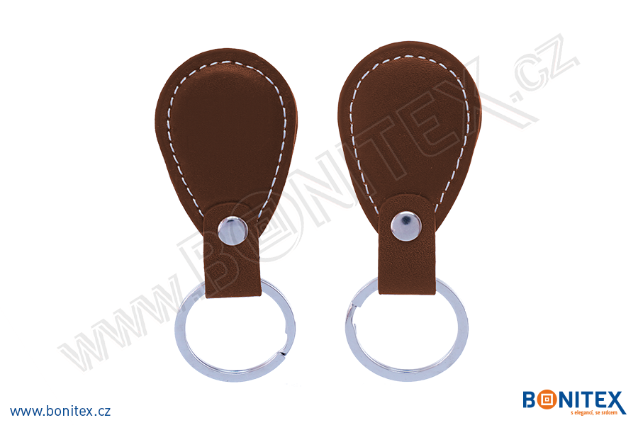 Kožená klíčenka 68x36mm s RFID 13,56 MHz, hnědá-botinex