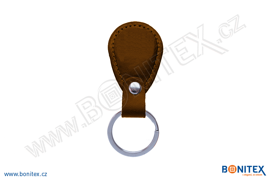 Klíčenka-PU kůže-68x36mm-s RFID-13,56 MHz-hnědá-botinex