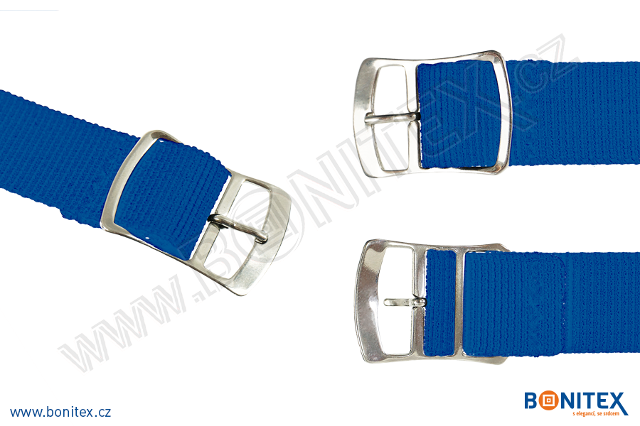 Samostatná nylonová páska pro náramek INA55, 315x15mm, kovová spona 2, modrá-botinex