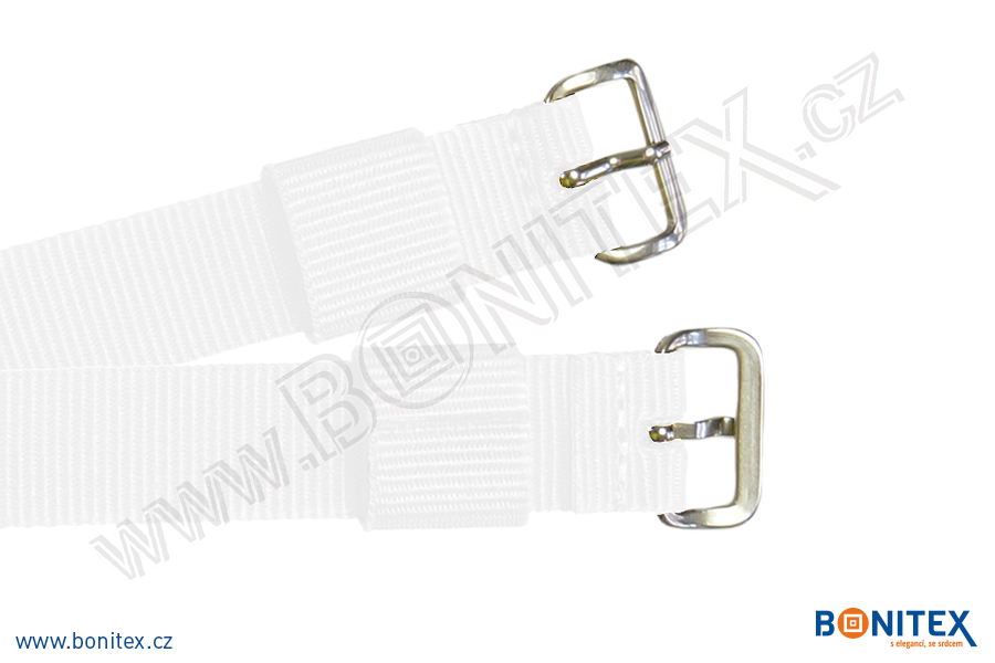 Samostatná nylonová páska pro náramek INA55, 255-265x16mm, kovová spona 1, bílá-botinex