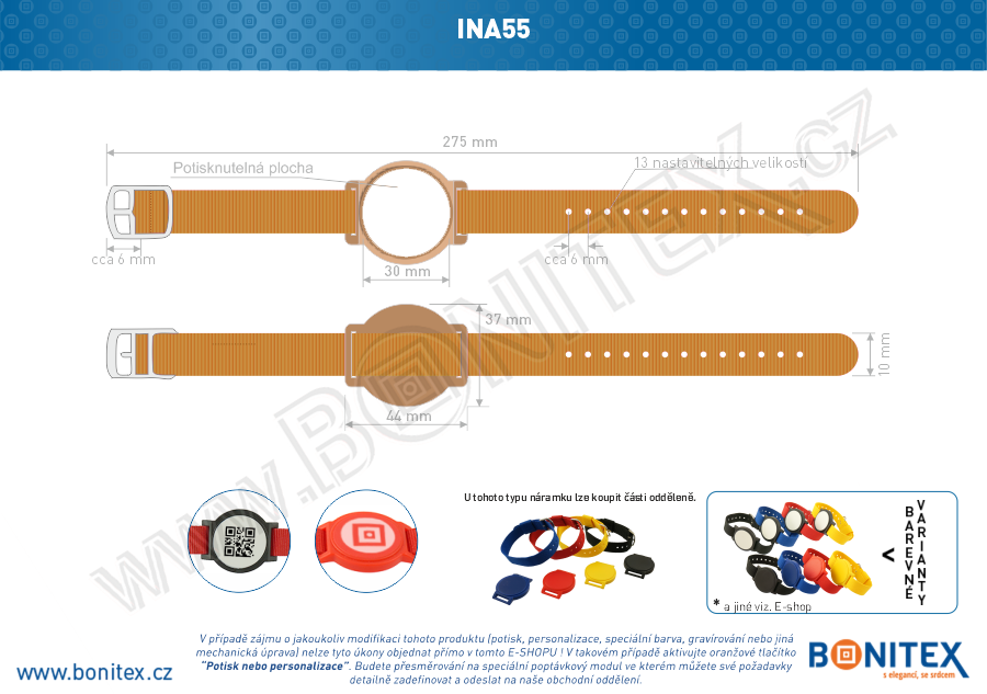 Náramek-nylon-255-265x15mm,kov.spona 2-s RFID-13,56 MHz-hnědý/č.hnědo-bílý-botinex