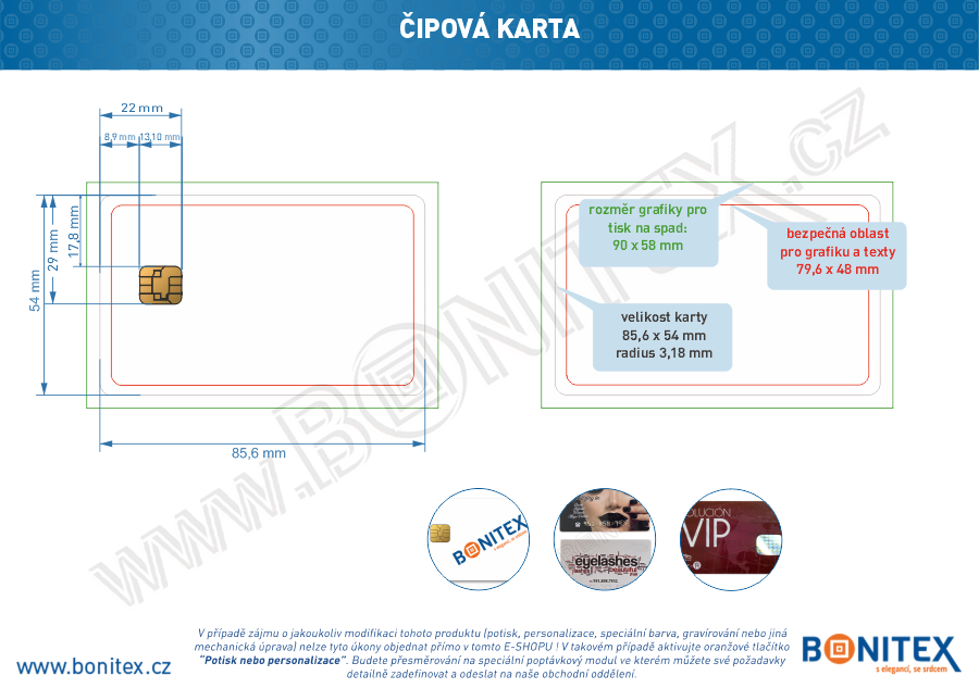 Karta ISO-PLAST-PVC-tl.0,82mm-s KONT.čipem-laminace lesk-bílá (SO-11)-botinex