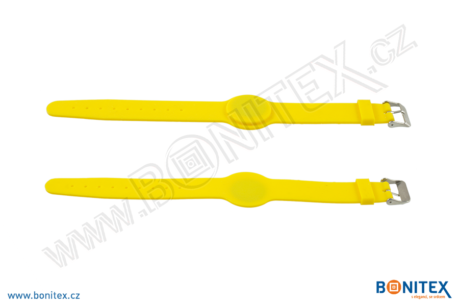 Náramek-silikon-242x20/35mm,kov.spona-s RFID-125kHz-žlutý-botinex