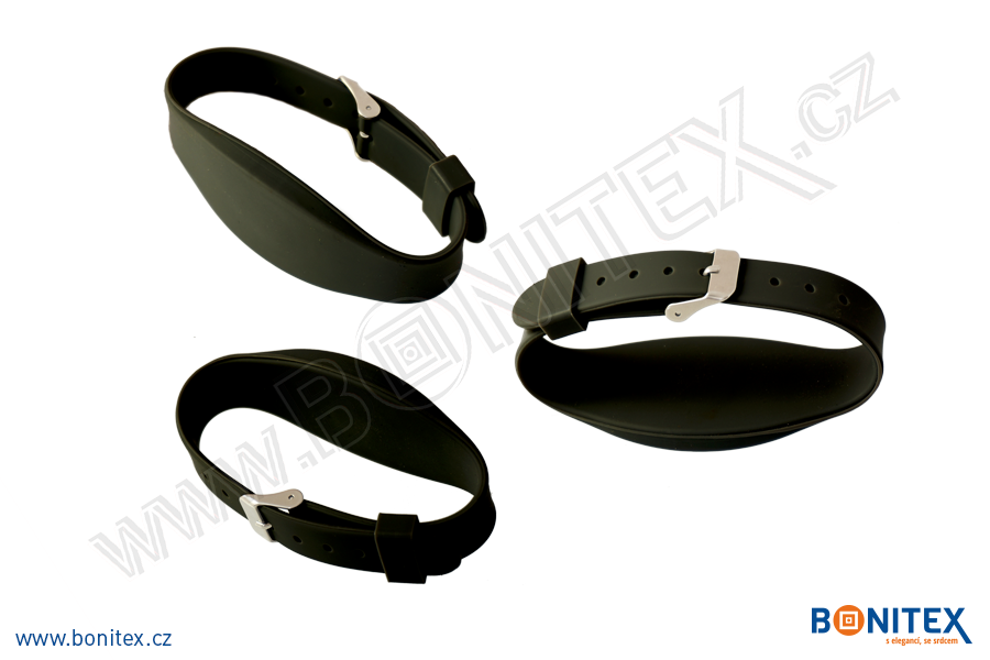 Silikonový náramek 255x17/34mm, kovová spona, s RFID 13,56 MHz, černý-botinex