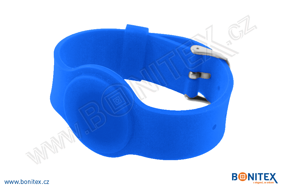 Náramek-silikon-242x20/35mm,kov.spona-s RFID-125kHz-modrý-botinex
