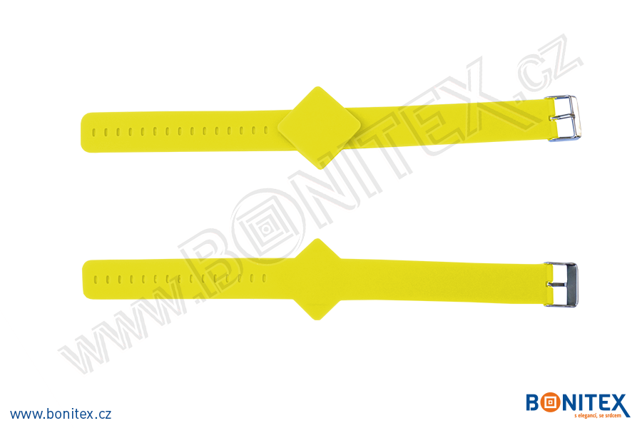 Náramek-silikon-247x20/40mm,kov.spona-s RFID-13,56 MHz-žlutý-botinex