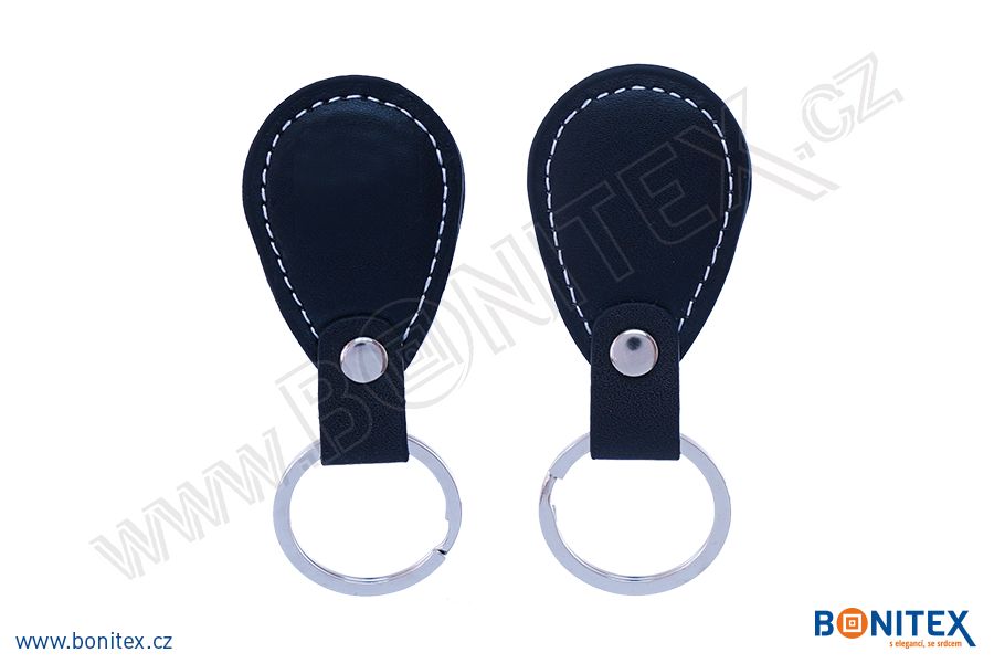 Kožená klíčenka 68x36mm s RFID 125 kHz, černá-botinex