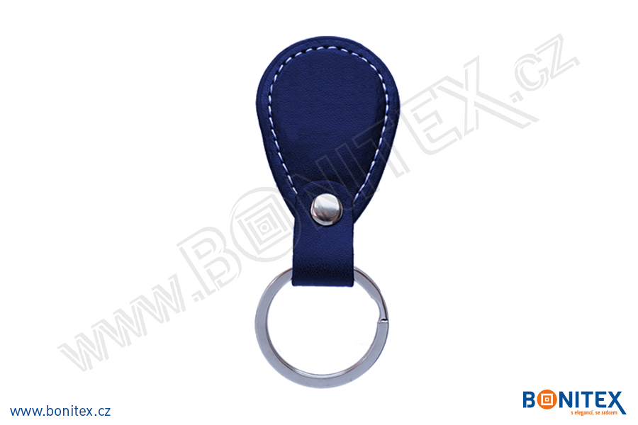 Klíčenka-PU kůže-68x36mm-s RFID-125 kHz-modrá-botinex