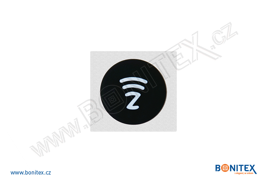 Tag-etiketa-PAPÍR-kolečko pr.30 mm-s RFID-13,56 MHz-Al ant.-mat-černá-samolepící-botinex