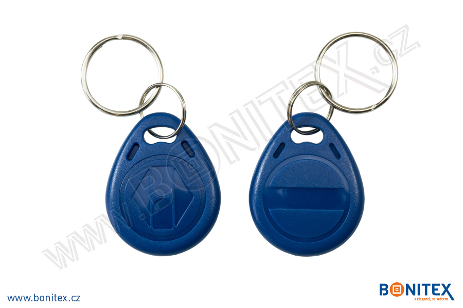 ABS klíčenka 35x28, tl. 6mm s RFID 13,56 MHz, modrá-botinex