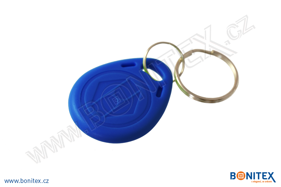 ABS klíčenka 35x28, tl. 6mm s RFID 13,56 MHz, modrá-botinex